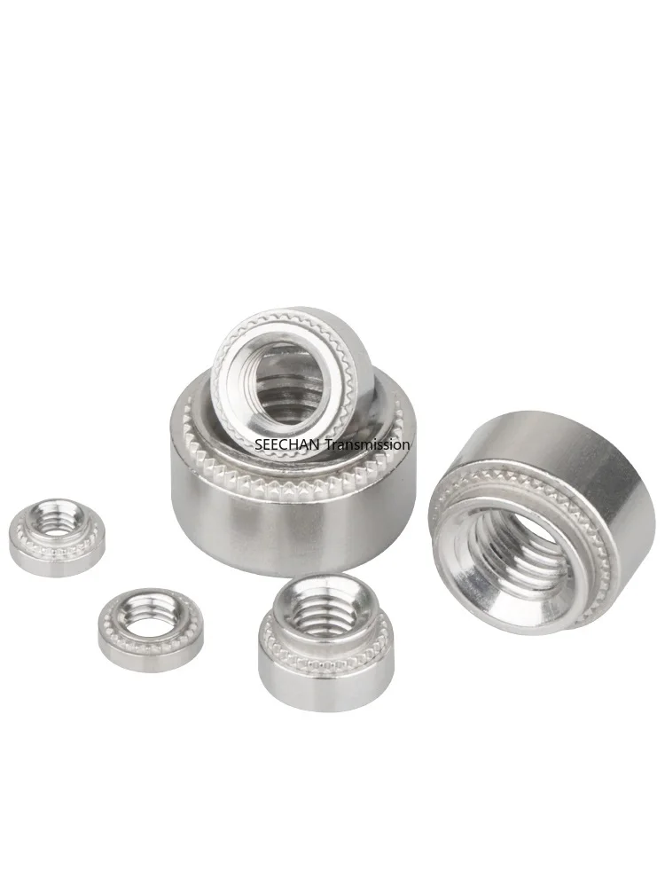 M2 M2.5 M3 M4 M5 M6 M8 M10 304 الفولاذ المقاوم للصدأ CLS الذاتي التثبيت الجوز الصحافة إدراج جوزة برْشام Nutsert Rivnut بلاطة 0.8-3.2 مللي متر #6