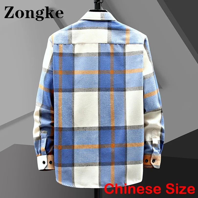 Plaid Shirts For Men Fashion Clothing Chinese Size M-3XL Mens Shirts Clothes Harajuku Vintage 2024 Spring New Arrivals