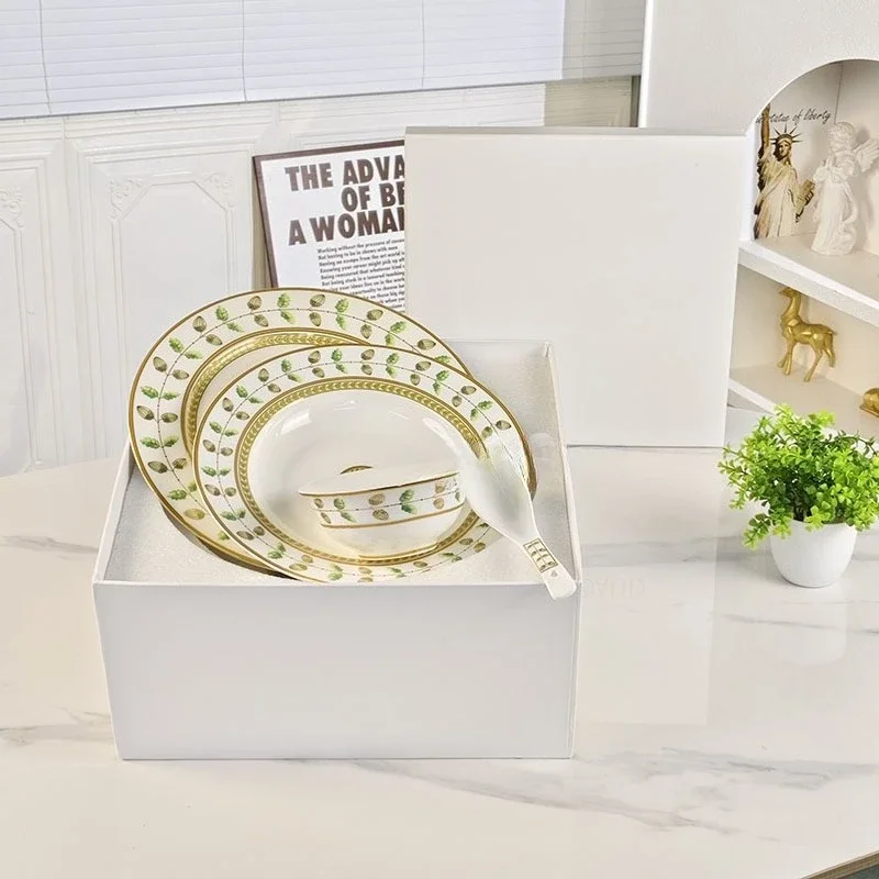 French-Style Bone China Tableware Exquisite Western-Style Plates Coffee Cups Plates Bowls And Spoons For Hotel Restaurants