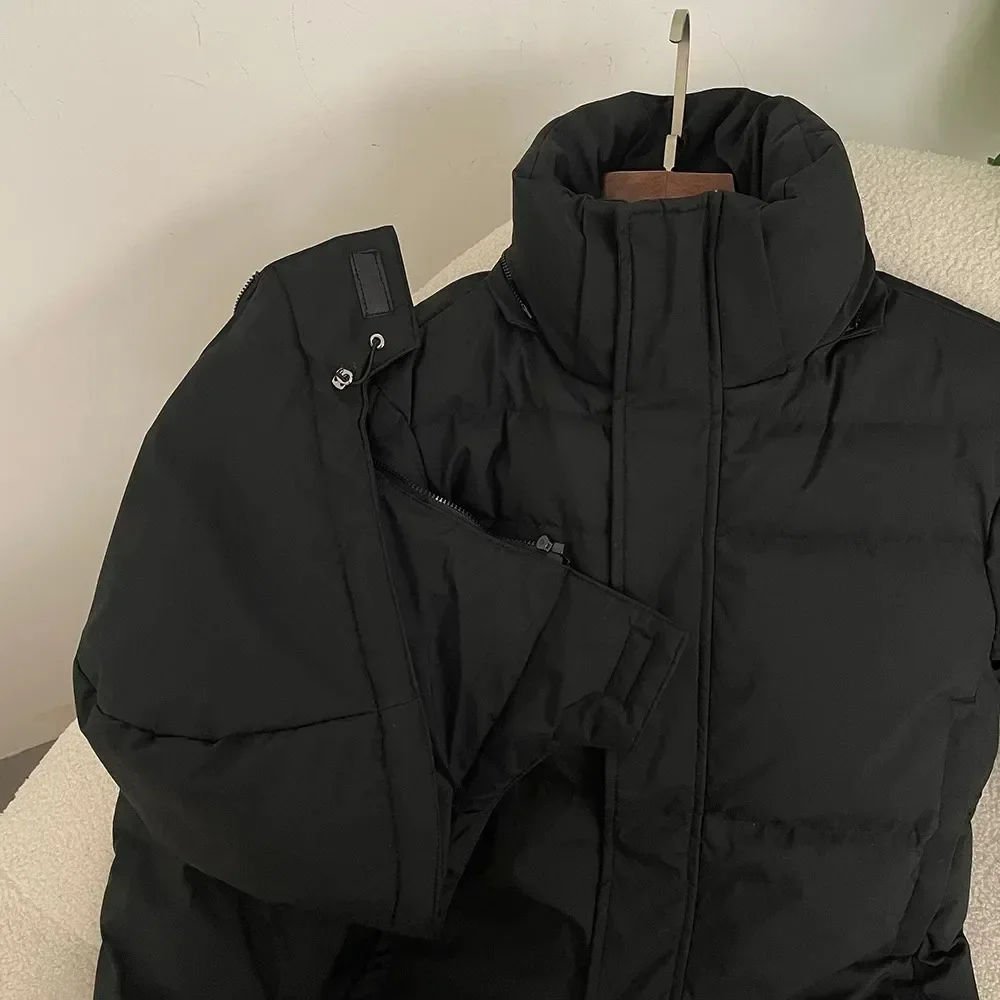 Piumino in oro nero Autunno Inverno Piumino classico da donna lungo sopra il ginocchio Piumino d'anatra bianco Cappotto casual caldo addensato