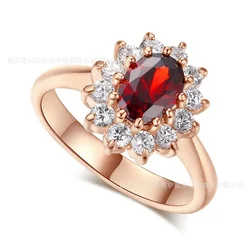 CC Princess Diana Rings Luxury Rose Gold Plated Fashion Jewelry Cubic Zirconia Stone Bride Wedding Engagement Ring CC626