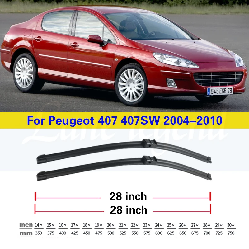 Wiper Front Wiper Blades For Peugeot 407 407 SW 2004 2005 2006 2007 2008 2009 2010 Windshield Windscreen Front Window 28\