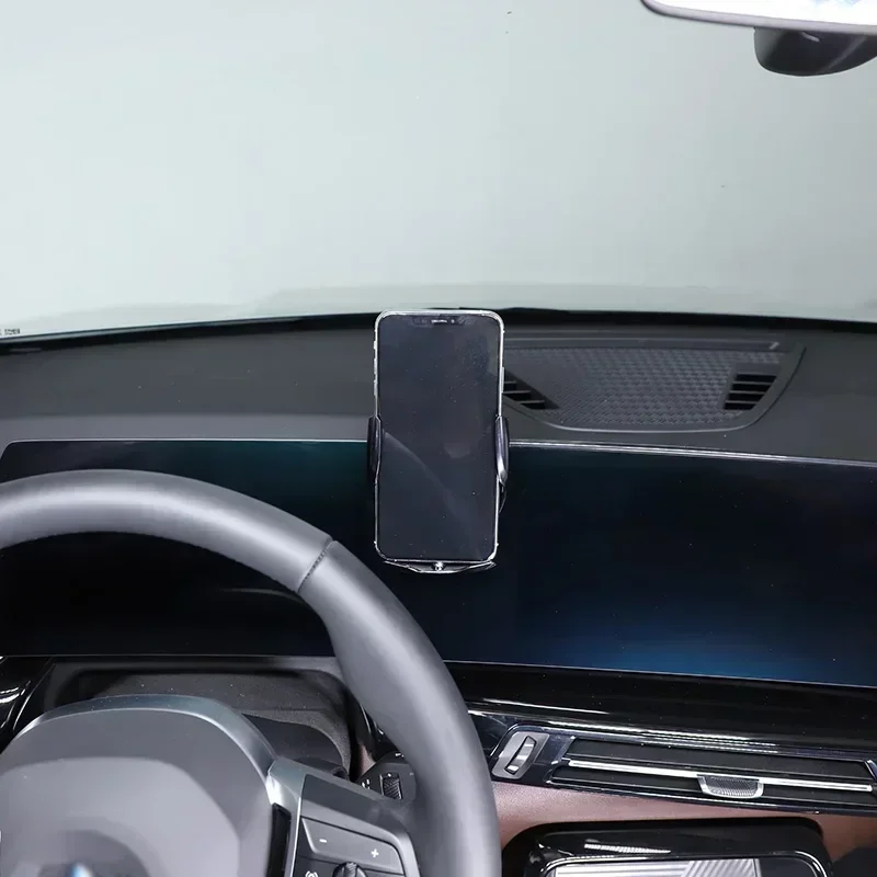 

For BMW X1 IX1 U11 2023-2025 ABS Black Car Phone Holder Screen Fixed Base Navigation Bracket Wireless Charging Car Accessories