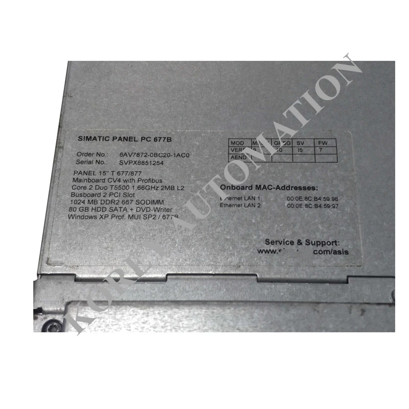 In Stock Industrial PC SIMATIC Panel PC 677 6AV7872-0BC20-1AC0 6AV7800-0BA00-0AA0 in Good Condition