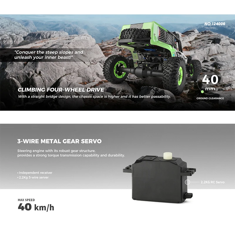 WLtoys 124006   1/12 RC автомобиль для бездорожья 4x4 грузовики со светодиодной подсветкой 2,4G высокая скорость профессиональный пульт дистанционного управления альпинистские автомобили для детей