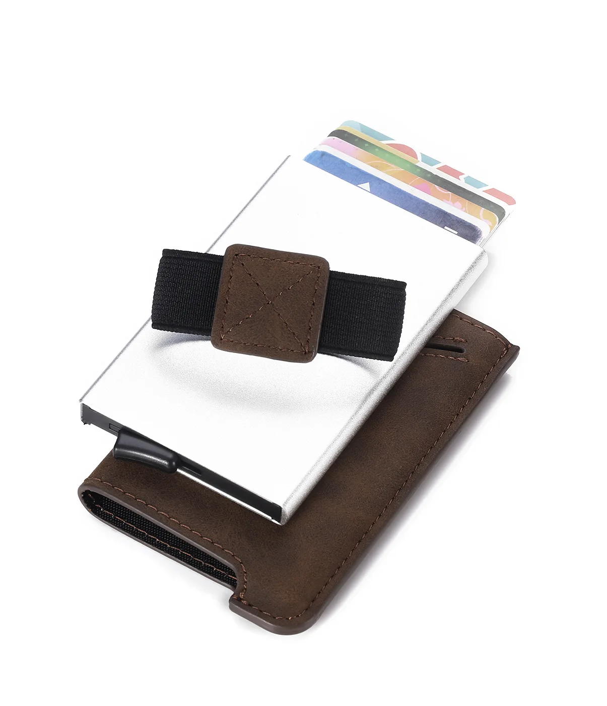 ZK20 RFID Shielding Aluminum Alloy Elastic Card Holder