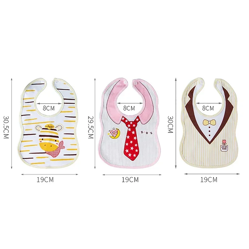 Baby Bibs 3 Layer Thickened Infant Bib Newborn Burp Cloths Baby Cartoon Feeding Bib Bandana Scarf Baby Stuff