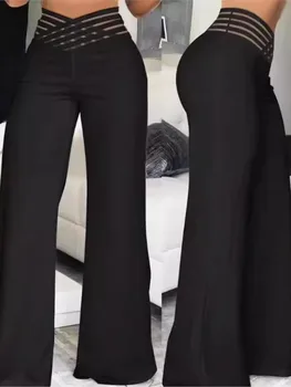 Frühling Herbst Elegante Hohe Taille Breite Bein Hosen Für Frauen Mode Lose Lange Hose Casual Büro Solide Frauen Kleidung Neue Hose