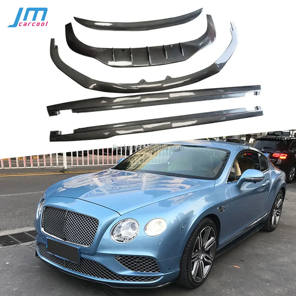 Carbon Fiber Front Lip Splitters Rear Diffuser Spoiler Side Skirts For Bentley Continental GT 2015-2017 Body Kits