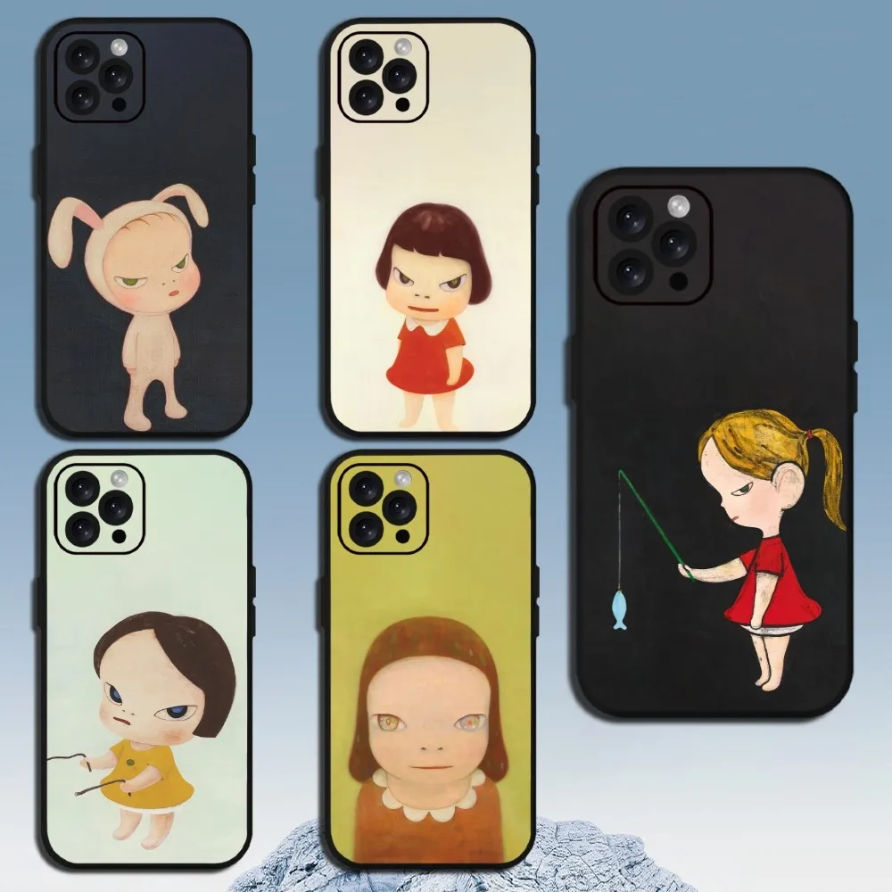 Art Yoshitomo Nara  Phone Case For iPhone Mini 11 12 13 14 15 Pro XS Max X Plus SE XR Shell