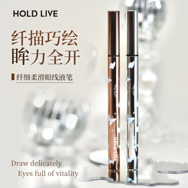 HOLD LIVE Liquid Eyeliner Pen Fine Tip Smooth Smudge‑Proof Long Lasting Waterproof Natural Eye Liner for Makeup Cosmetics