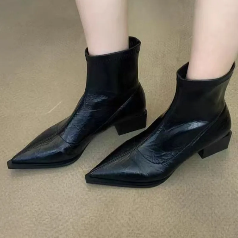 

Совершенно новые женские повседневные однотонные непромокаемые ботильоны из искусственной кожи, брендовые дизайнерские осенние ботинки челси высокого качества, большой размер