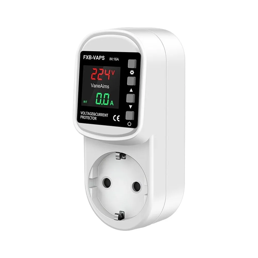 Self Resetting Over Under Voltage Protector 16A For 110V Socket Automatic Power Cut Device For Refrigerator Air Conditioner