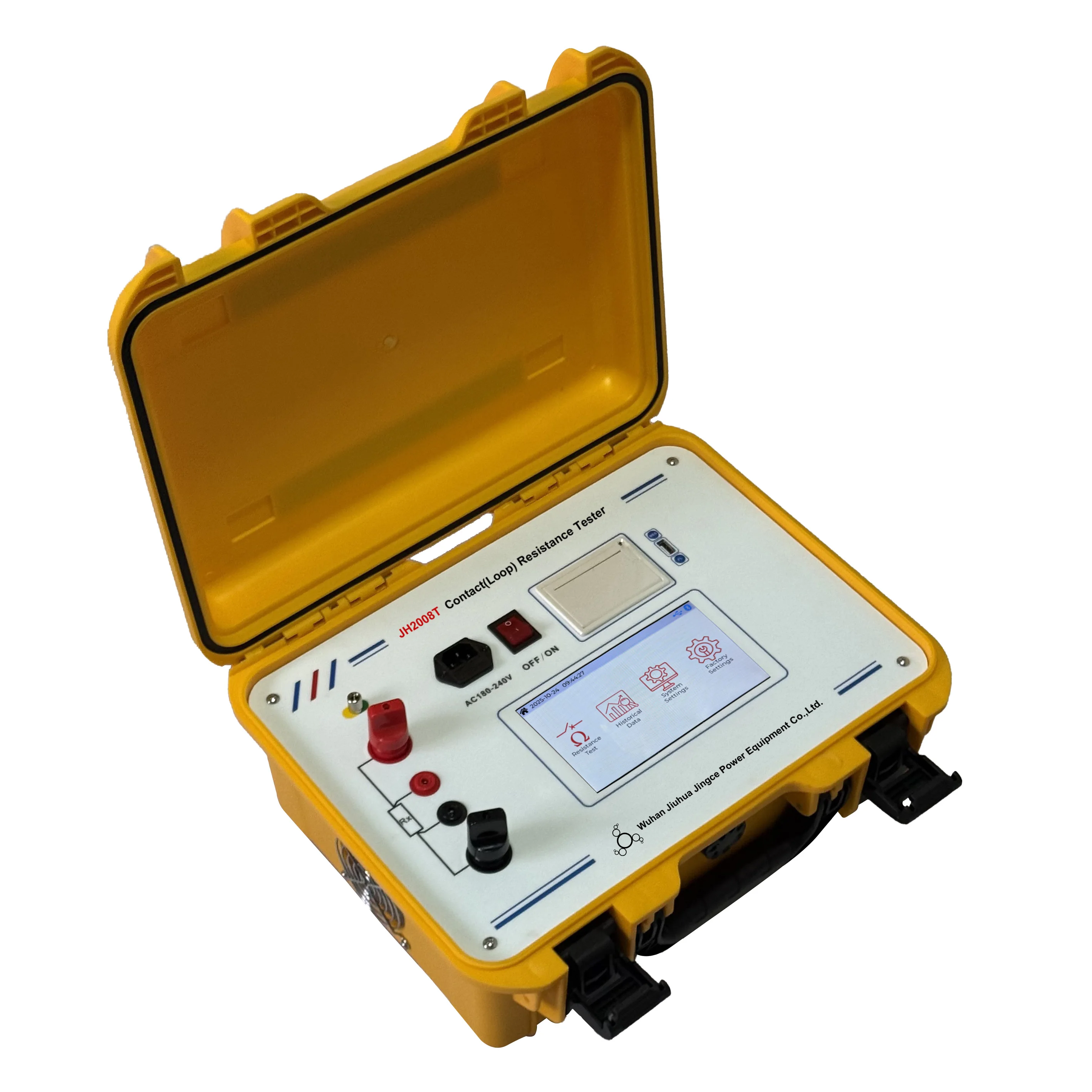 JH2008T 100A/150A/200A Tough Sceen Loop Contact Resistance Tester Portable Digital Meter for Electrical Circuit Breaker Tester