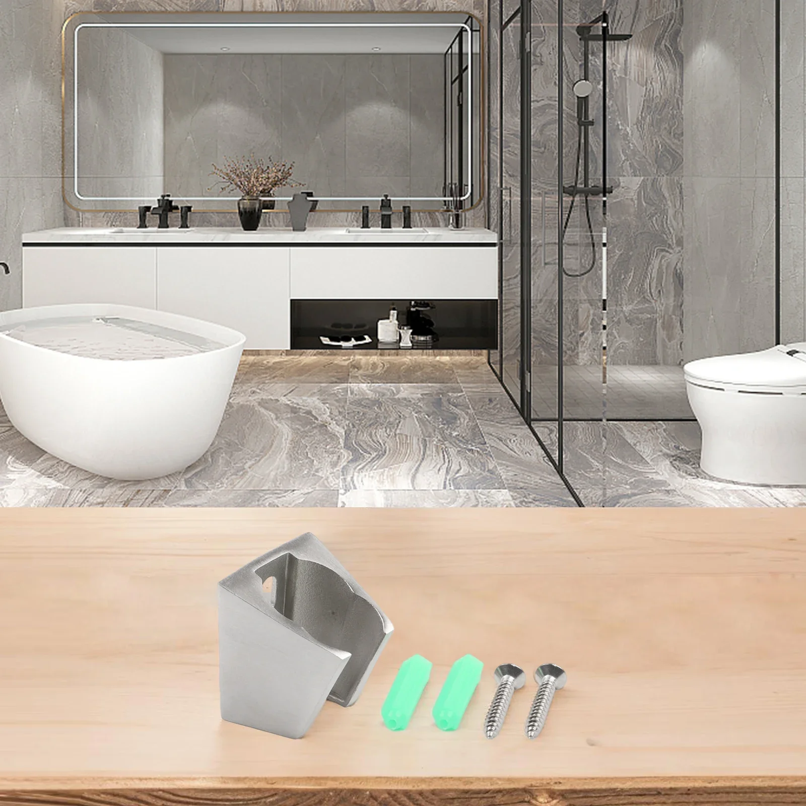 Stainless Steel 304 Hand Shower Bracket with Secure Fixed Base and Adjustable Angle for Bathroom Shower Setups