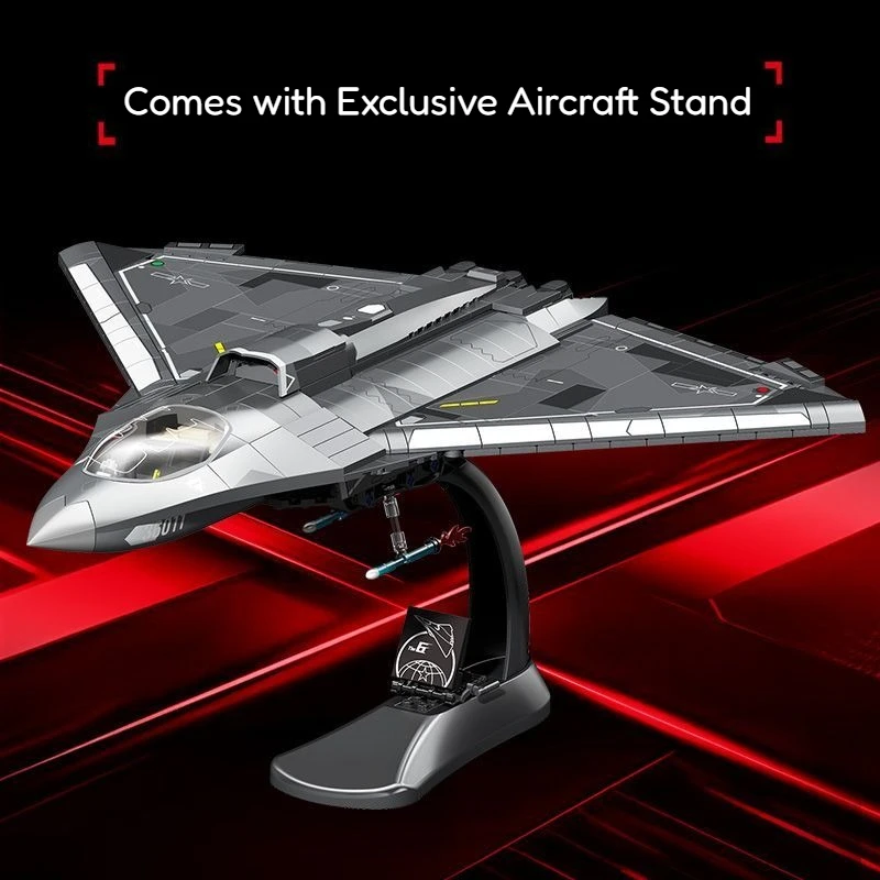 SEMBO J-36 Carrier Based Fighter Jet Assemblage Building Blocks MOC Military Series Aircraft Plane Model Bricks Boys Toys Gifts