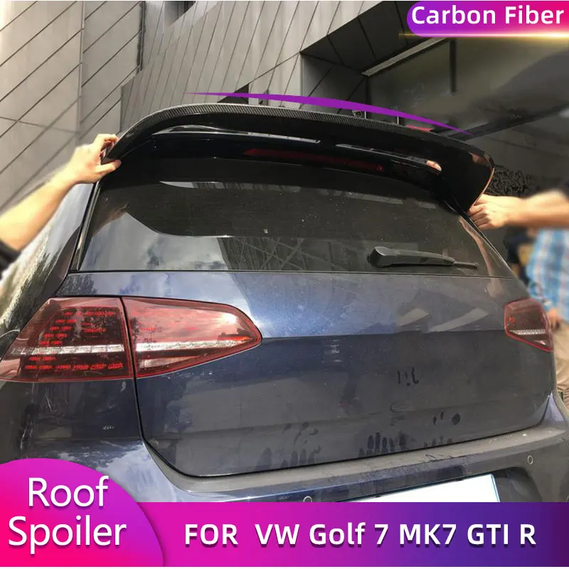 Carbon Fiber Car Rear Roof Spoiler Wings For VW Golf 7 VII MK7 GTI R 2014-2017 Non for Standard R-Line Roof Spoiler Wing