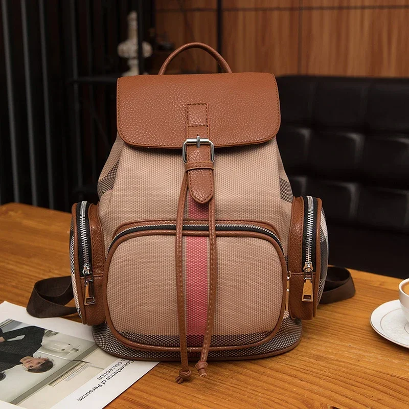 

Softback Interior Compartment Fashion Backpacks Casual Soft 2024 Hot Sale Bags for Women Flap Pocket Zipper Pu Women's Handbags