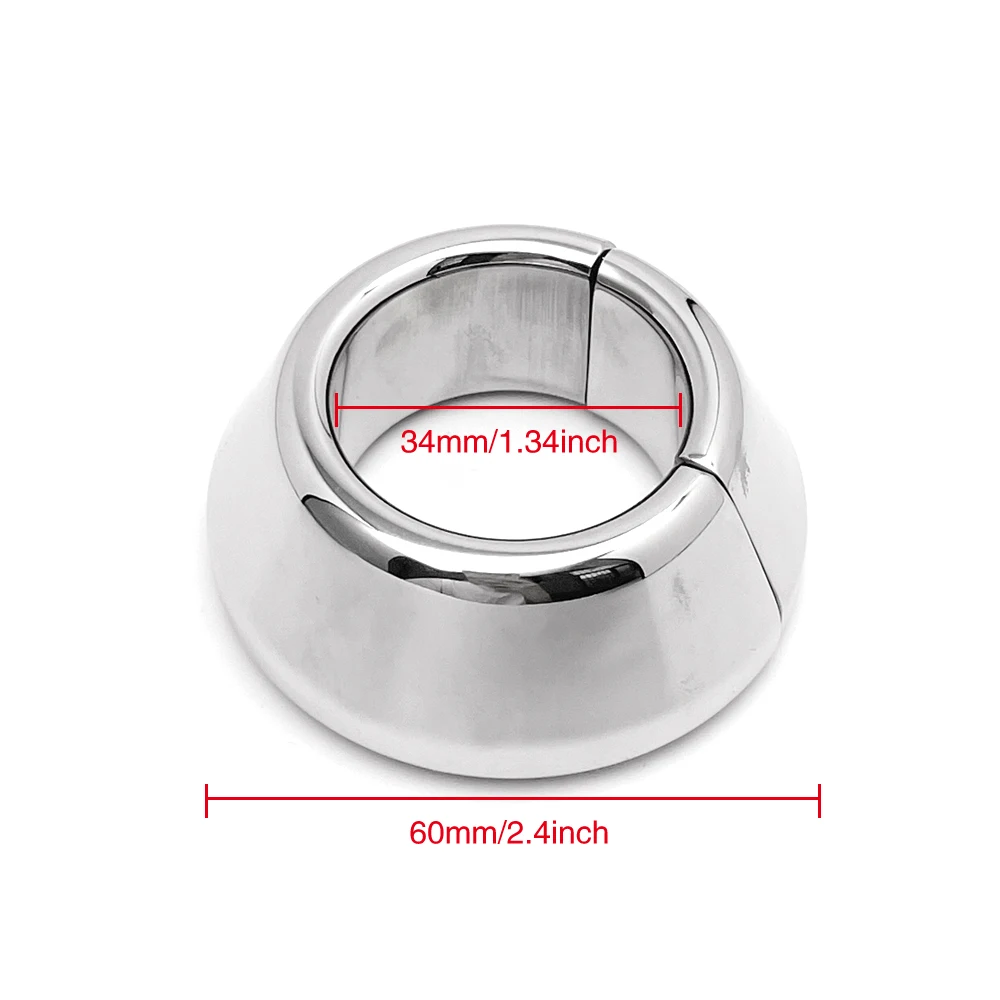 1Pcs Semen Lock Ring Metal Magnet Penis Ring with Scrotum Weights for Male Sexual Fitness Bondage Exercise - Male Sex Toys - view 2