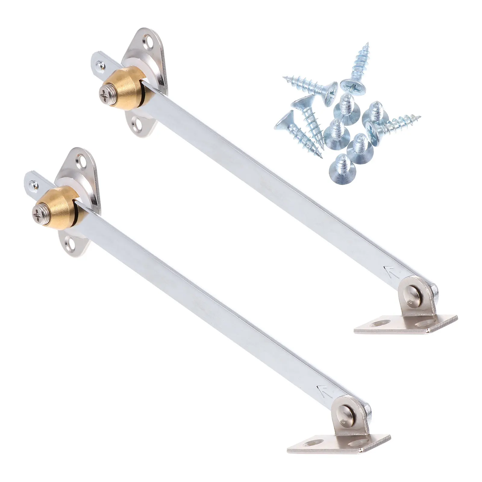 

2 шт. стальные опорные стержни для дверей шкафов, ярко-серебристые, прочные, с медным штоком, механические, устойчивые, растягивающиеся