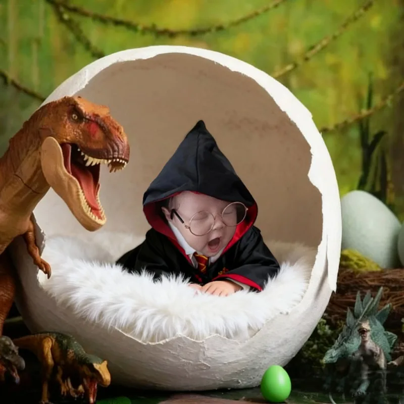 

Newborn Magician Photography 2pcs Set - 0-2 Months Baby Romper with Magic Cape & Glasses -Wizard Theme Studio Photo Prop Costume