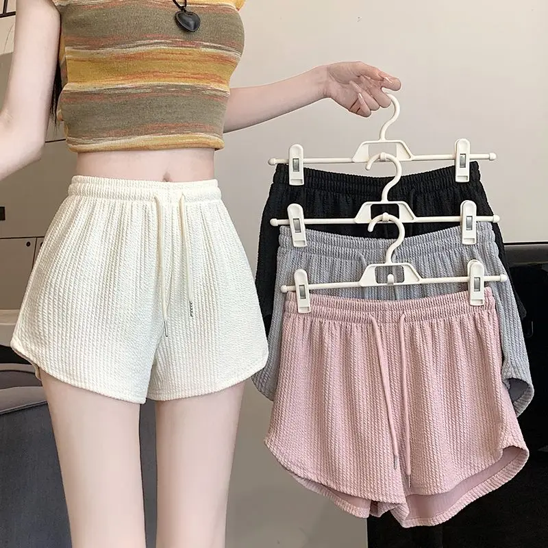 

2026 Summer New Women's Home Fitness Running Shorts Thin Casual Loose Wide Legs High Waist Comfortable Breathable Beach Pants