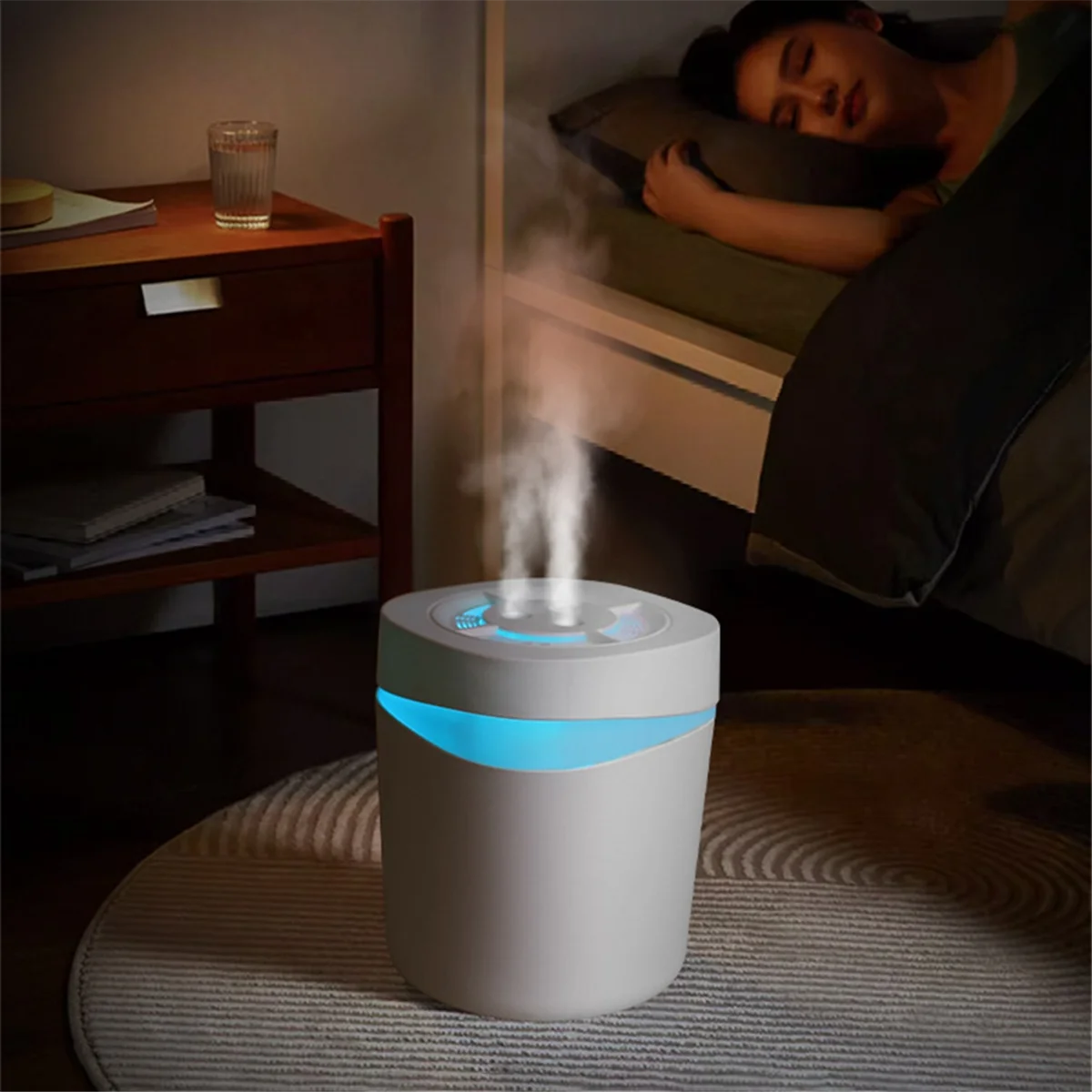เครื่องทําความชื้น 5 ลิตรพร้อมไฟกลางคืนสีสันสดใส USB Air Humidifier Purification Spray Hydrating Humidifier สําหรับเดสก์ท็อปห้องนอน
