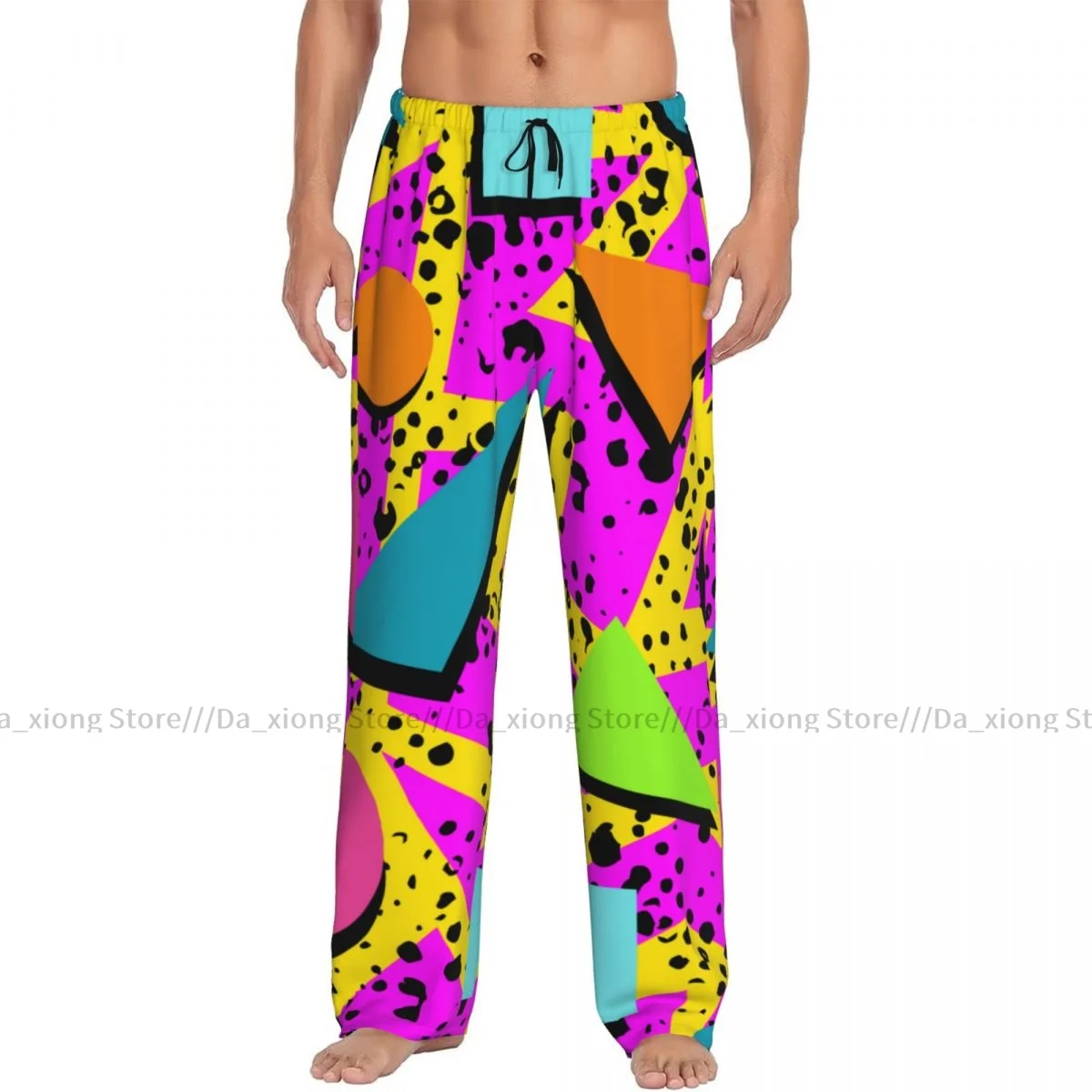 Men Sleep Bottoms Male Lounge Trousers Men's Abstract Colorful Geometry Pattern Pajama Pants