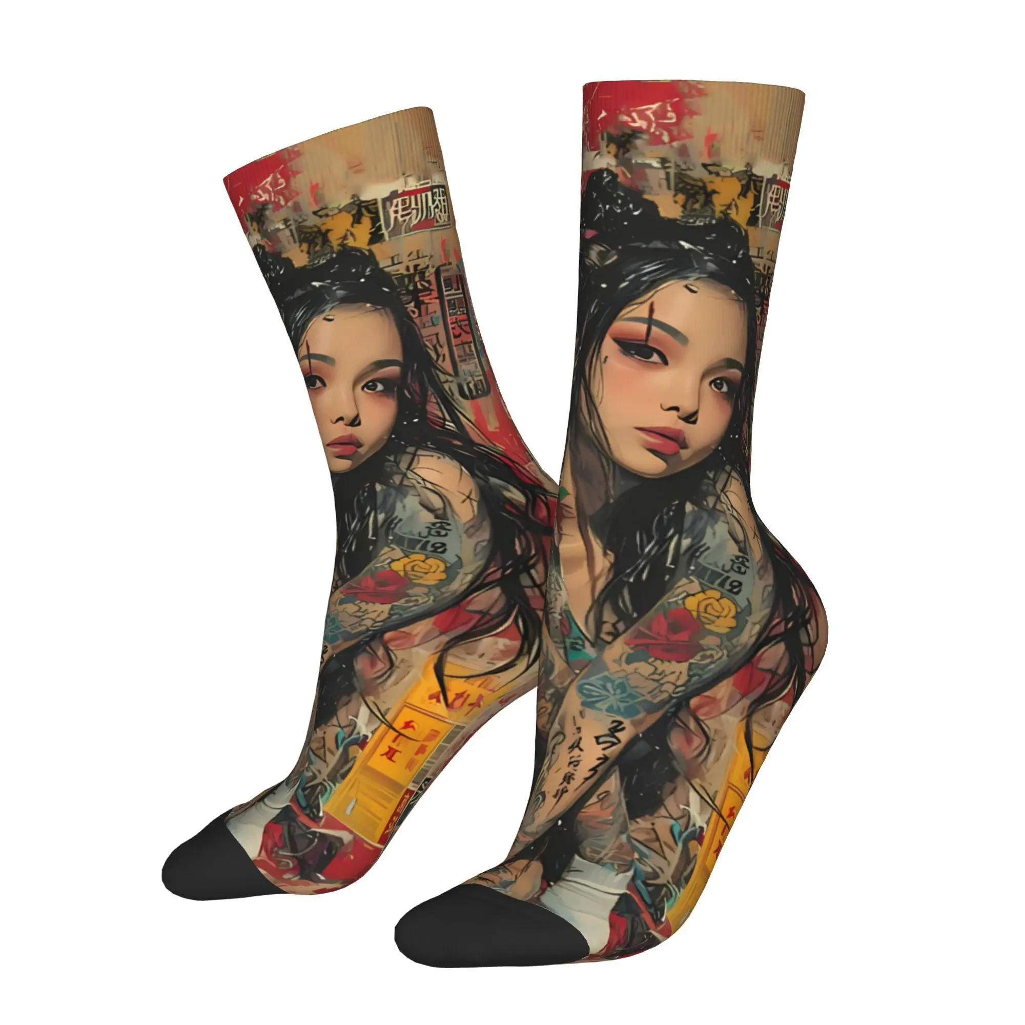 

Punk Band Socks Male Mens Women Spring Stockings Harajuku