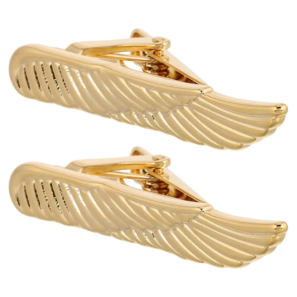 

2 Pcs Clip Men Clips Chic Fashion Dress Classic Golden Clothing Cinch Man