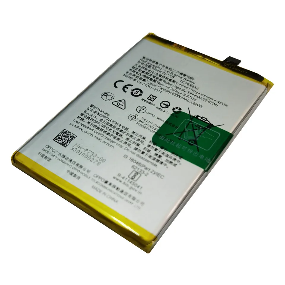 Batería BLP793 original para Oppo Realme C25s, C11, C12, C15, C25, Narzo 20, Narzo 30A, 6000mAh 5