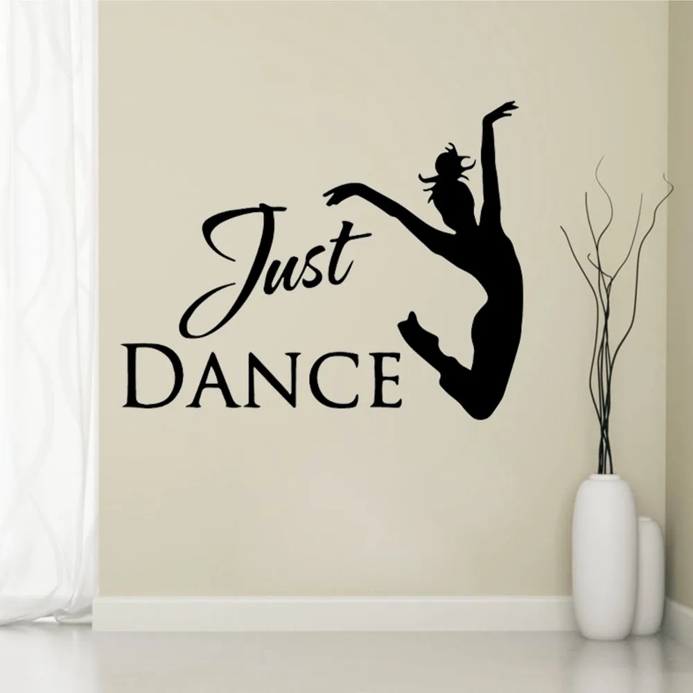 Dance Wall Stickers Girl Text Vinyl Wall Decal For Kids Rooms New Design Girl Dancer Wall Decor Art Murals