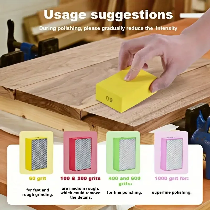 Diamond Hand Polishing Pads Tile Glass Abrasive Grinding Block Pad Stone Marble Ceramic Sanding Disc Polisher Tools