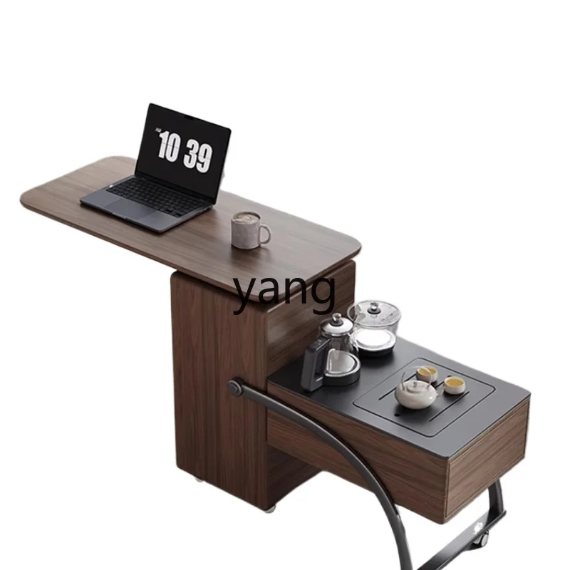LMMbalcony small tea table exquisite movable kettle tea integrated rotation