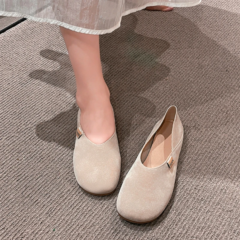 Shoes for Women 2024 Summer Casual Round Toe Flats Ladies Shoe Fashion Light Loafers Soft Sole Non-Slip Feminino Zapatos Mujer