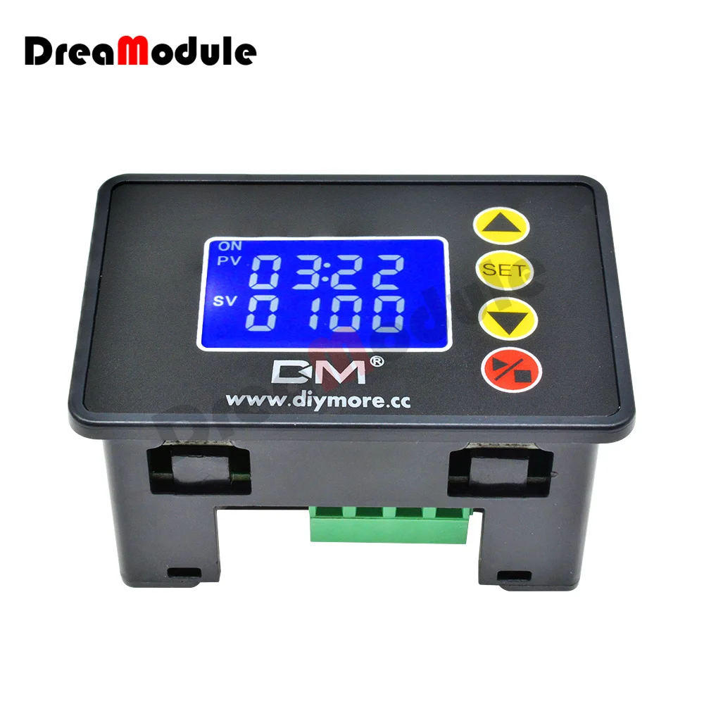 Controlador de tempo de microcomputador digital, relé de atraso, LED duplo, 37 polegadas, DC 12V, DC 24V, AC 110, 220V