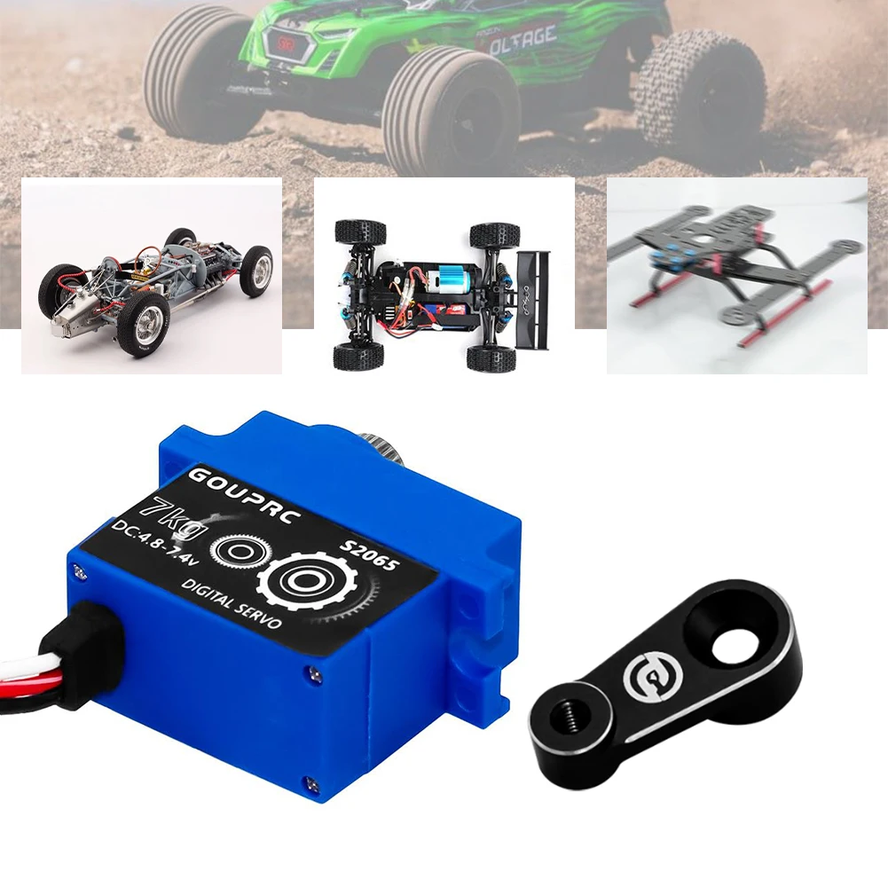 7KG Waterproof RC Digital Micro Servo with Horn Metal Gear Servo Digital Servo for TRX4 TRX6 SCX10 III 1/10 RC Crawler Car