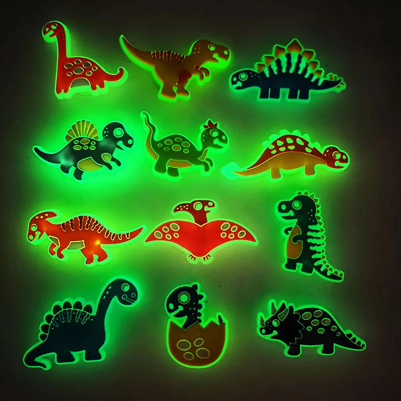 12 pezzi luminosi ciondoli per scarpe dinosauro PVC novità decorazione scarpa ragazze ragazzi regali per feste di natale accessori per scarpe