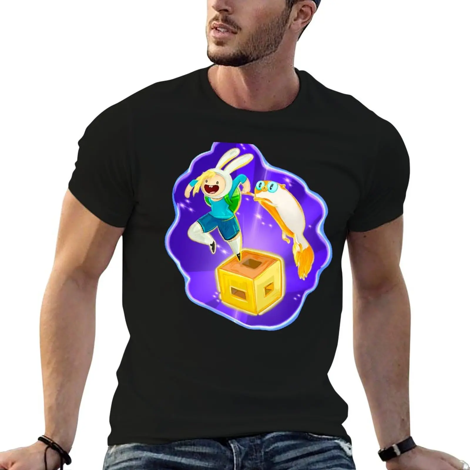 Into the portal, Fionna and Cake fan art Relaxed Fit T-Shirt boys whites kawaii clothes essential t shirt Men's t-shirt