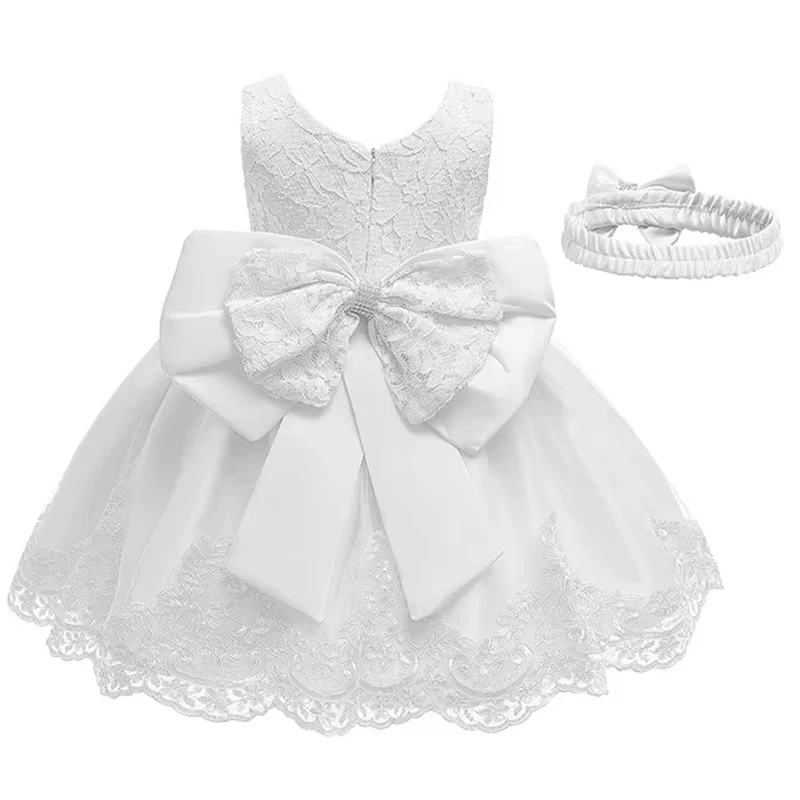 Baby Girl Christmas Dress Birthday Party Princess Dresses Cute New Kids Evening Costume  Wedding Dresses With Bow
