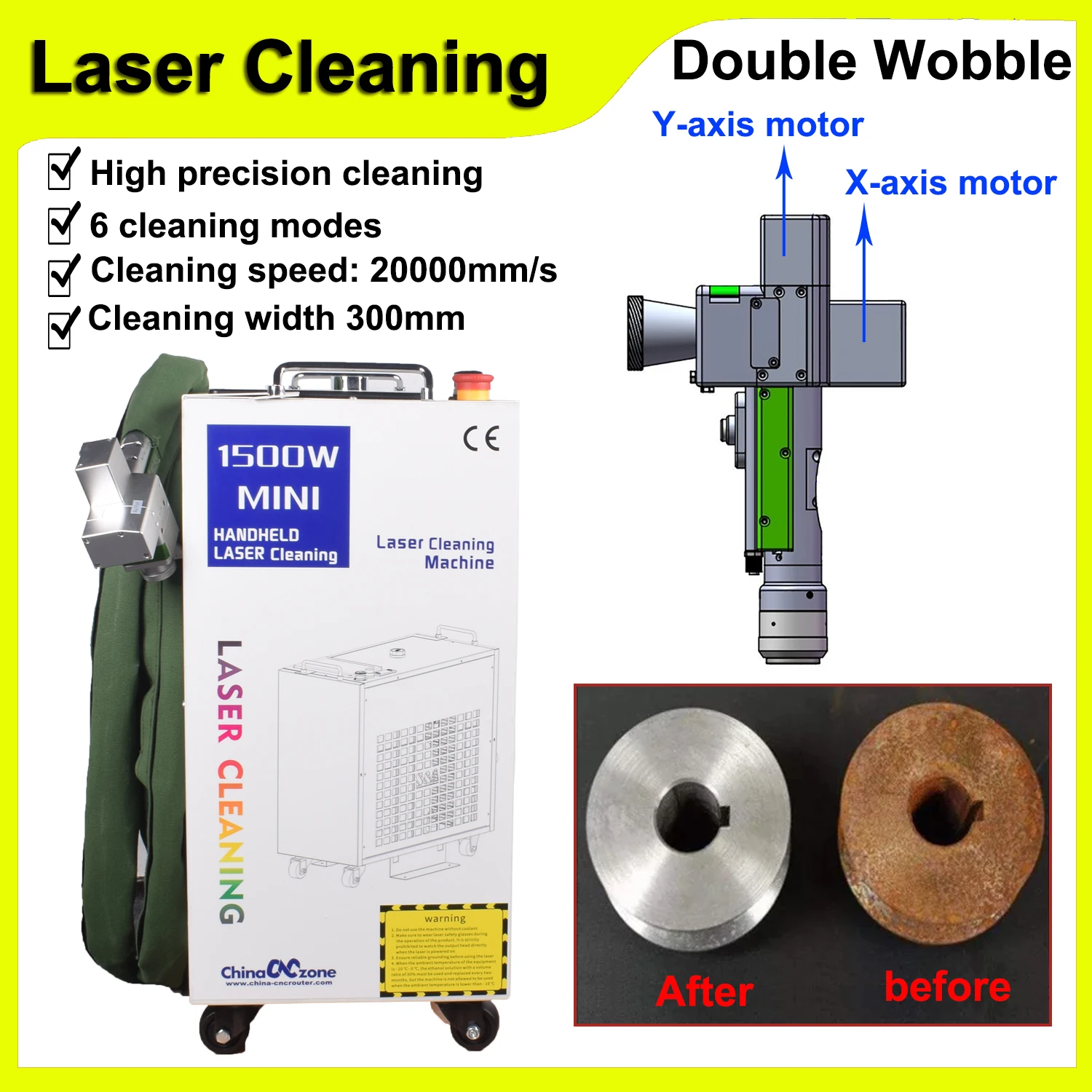 1500W Laser Cleaning Machine Rust Removal Cleaning Oil Paint for Metal Cleaning Width 300MM Rust Removing Machine Laser Cleaner