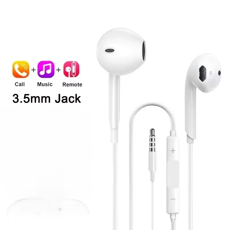 Original-Kopfhörer für iPhone 15 14 11 12 13 Pro Max Ohrhörer XR X XS 8 Plus Bluetooth Kabelgebundene Ohrstöpsel Headset-Zubehör