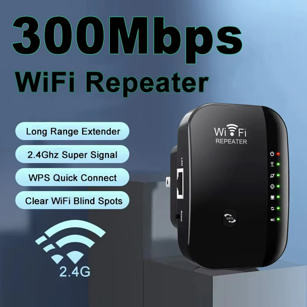 Repetidor wi-fi roteador sem fio 300mbps amplificador de rede repetidor sinal capa extensor alcance sinal wi-fi booster