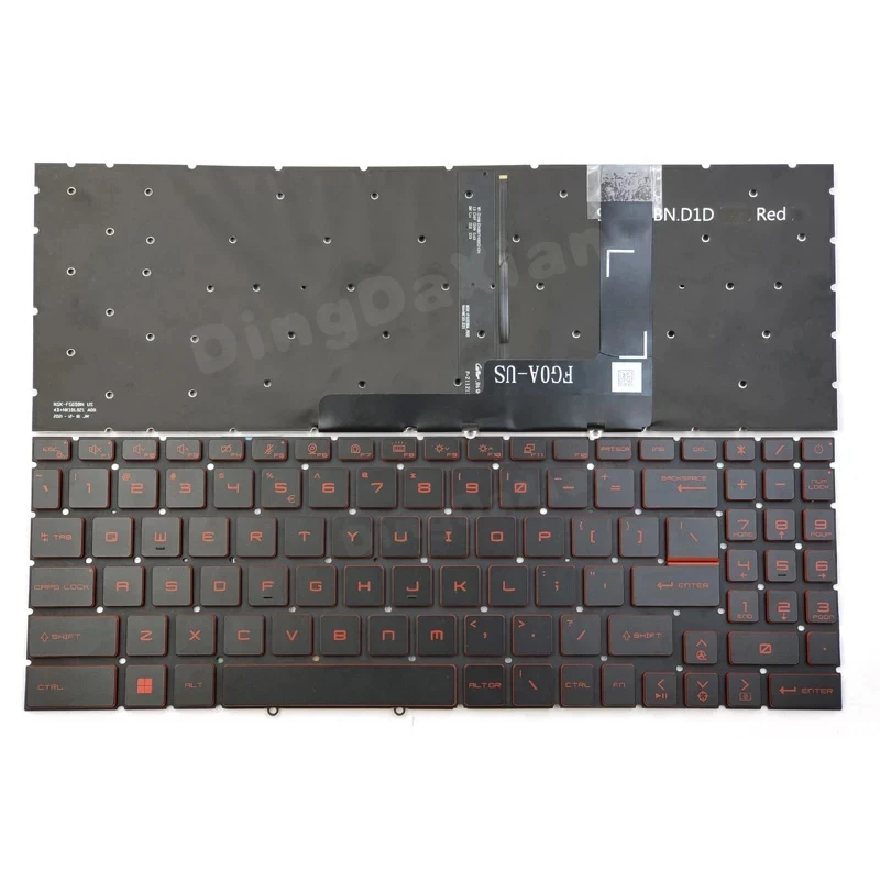 D+New For MSI Pulse GL66 GL76 11UCK 11UDK 11UEK 12UEK 12UGK MS-1581 MS-1582 MS-17L1 Laptop Keyboard US Red Backlit