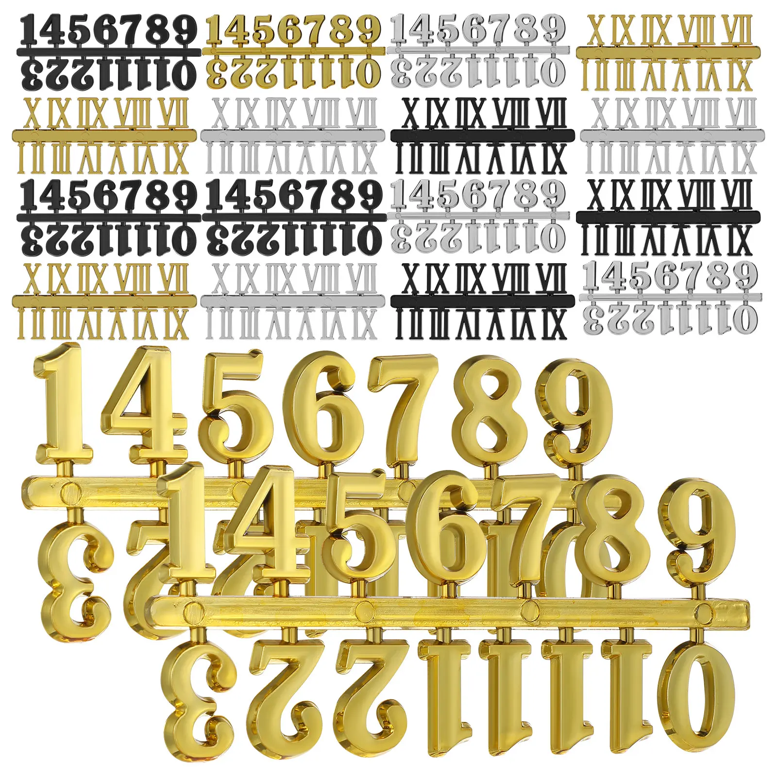 

18pcs Kit Creative Wall Accessories Diy Replacement Parts Repairing Accessories Black Numbers For Home Office Decor Roman Arabic