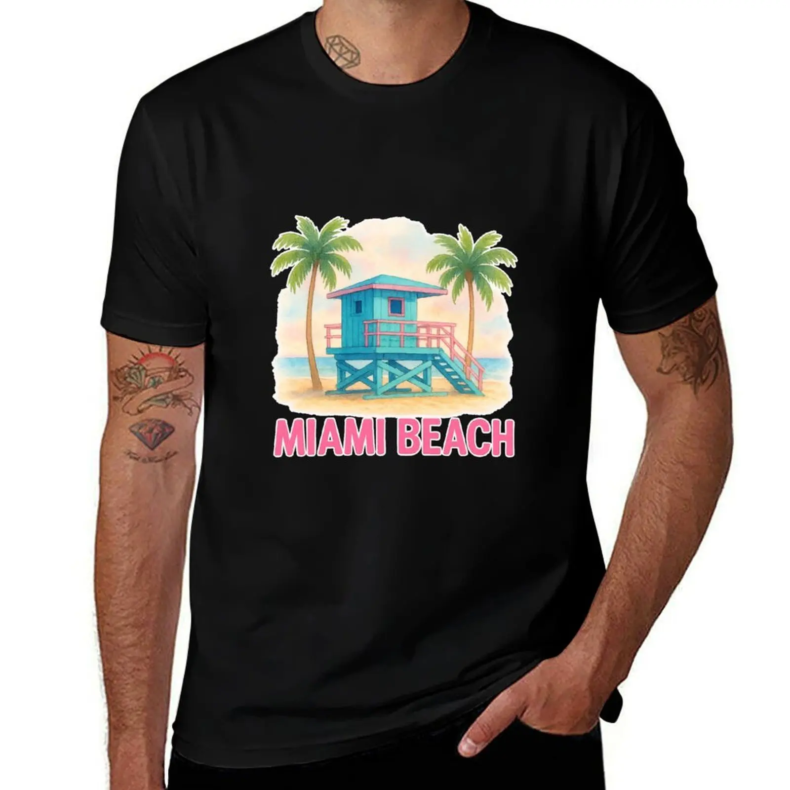 

Miami Beach T-Shirt customs design your own anime tshirt funny shirt cotton big and tall t shirts for men