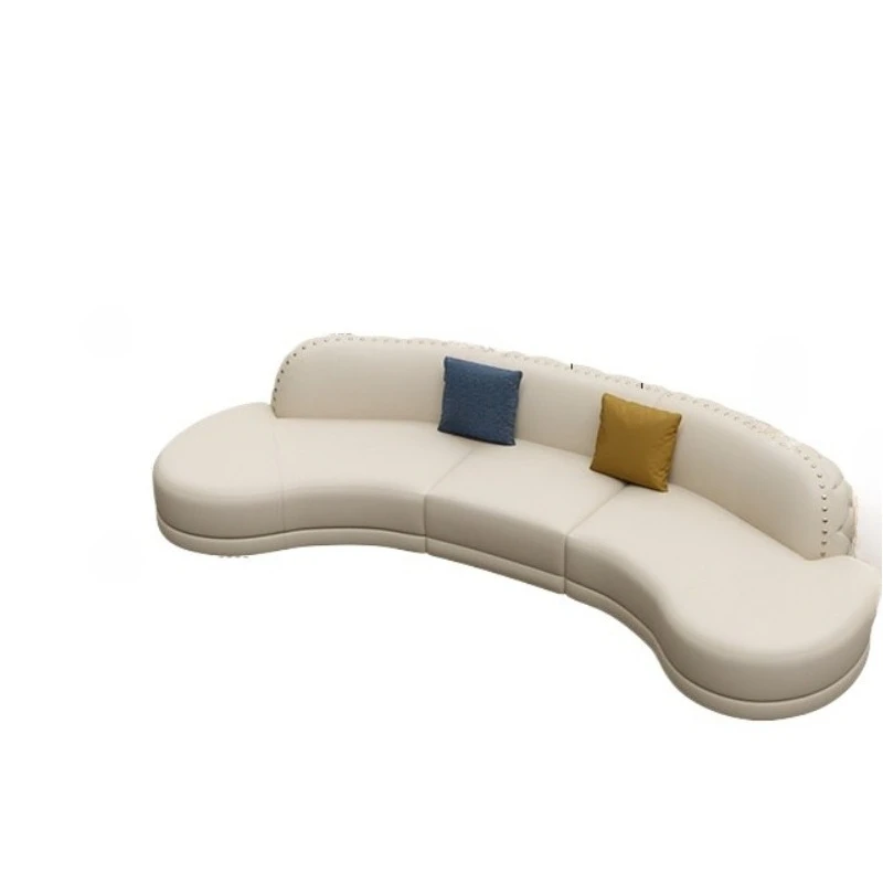 Light luxury first-layer cowhide leather sofa home living room U-shaped leather sofa combination