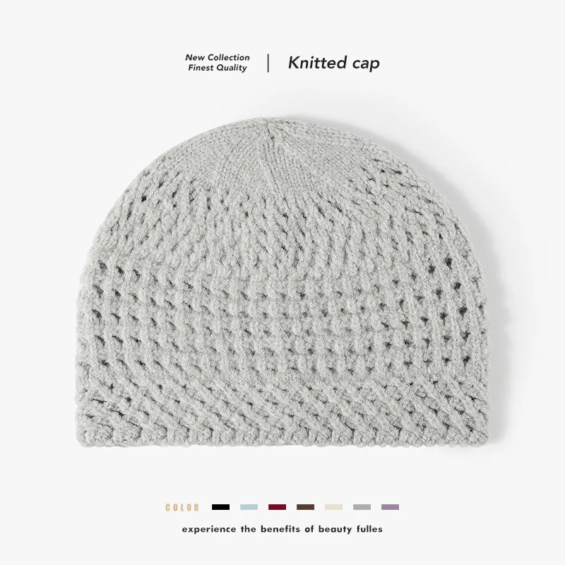 Autumn and winter retro hollow-out hat for women, stylish and versatile, suitable for pairing with skirts