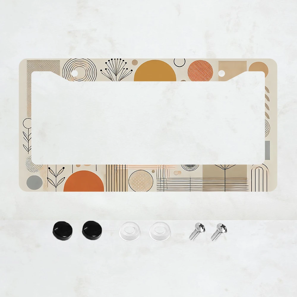 

1PC Abstract Wildflower License Plate Frames Cover Holders Aluminum License Plate Cover with Screw Caps Cover - 2-Hole