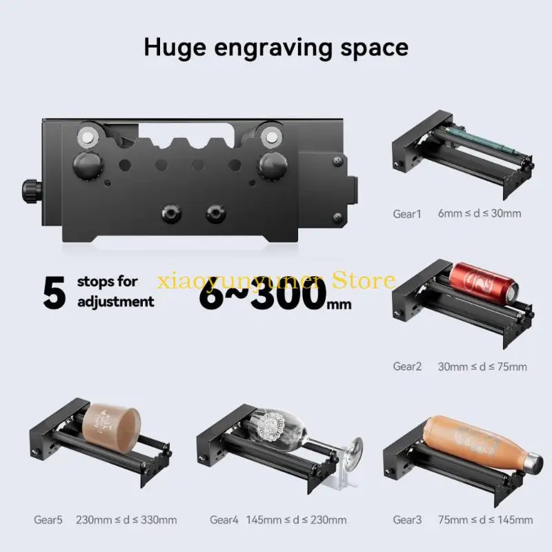 P9JB Engraver Rotary Roller Auxiliary For Height Adjustment 360 Degree Engraving Leather Acrylic Roller Mounting